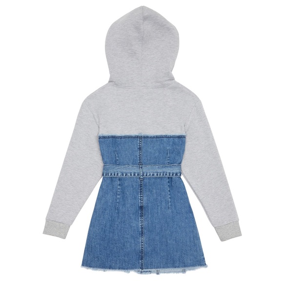 BEBE GIRLS DENIM AND FLEECE DRESS sz XL(16) NWT - Picture 2 of 4